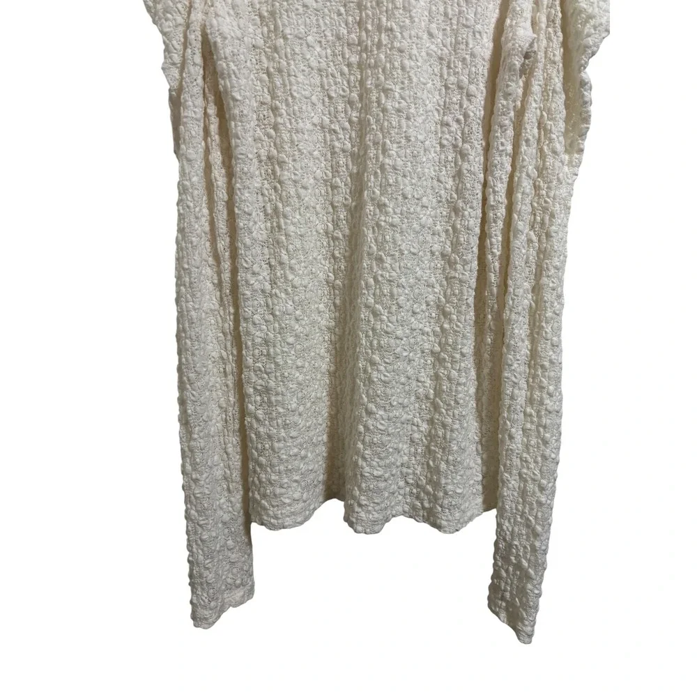 Loft Cream Bubble‎ Lace Puff Shoulder Top Coquette Romantic Boho Victorian Small